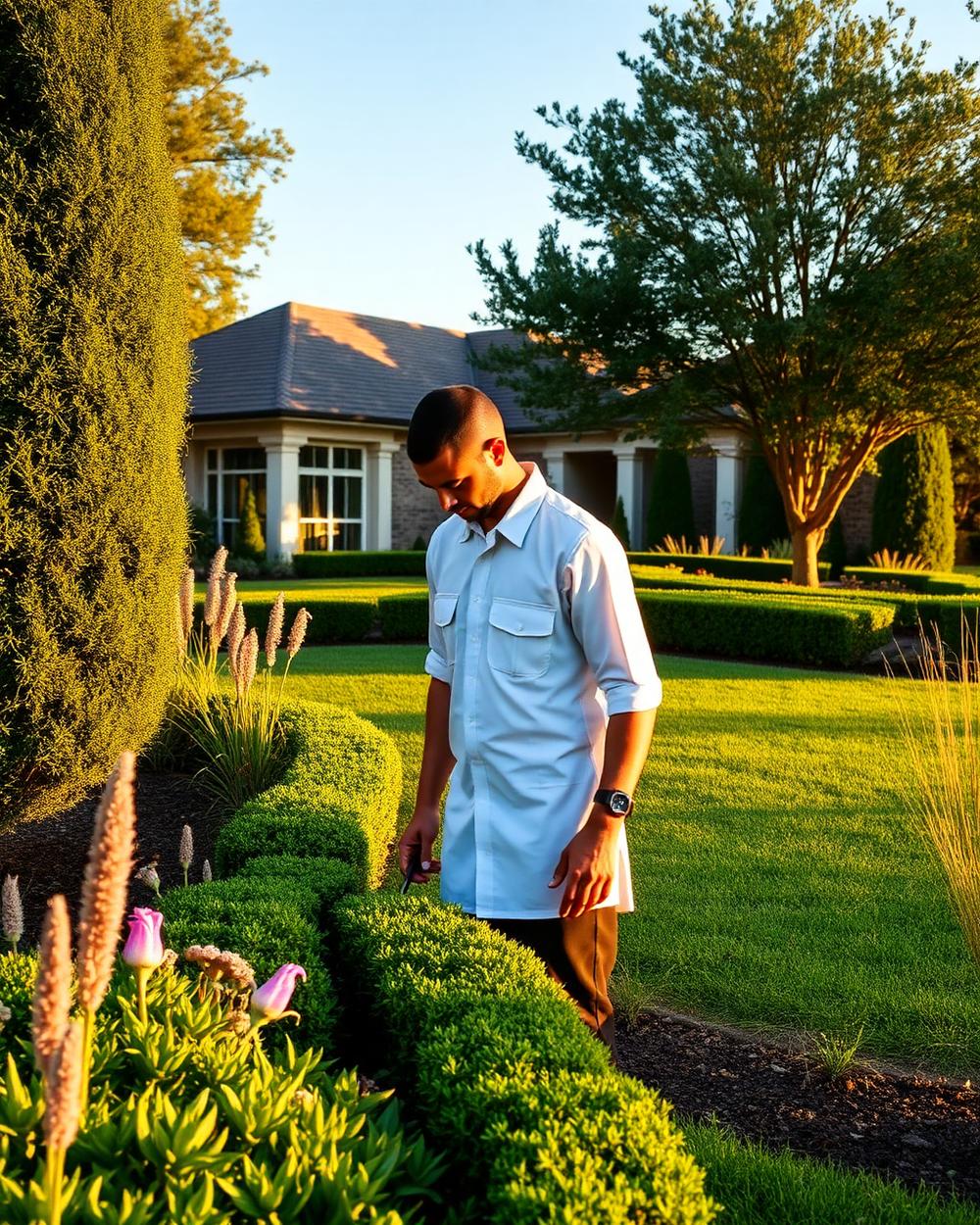 Best Landscaping owner inspecting an estate property